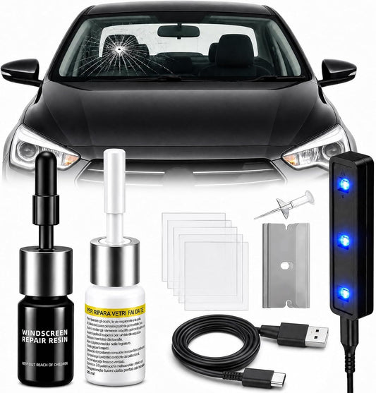 Upgraded Windshield Repair Kit for Chips & Cracks, Windshield Crack Repair